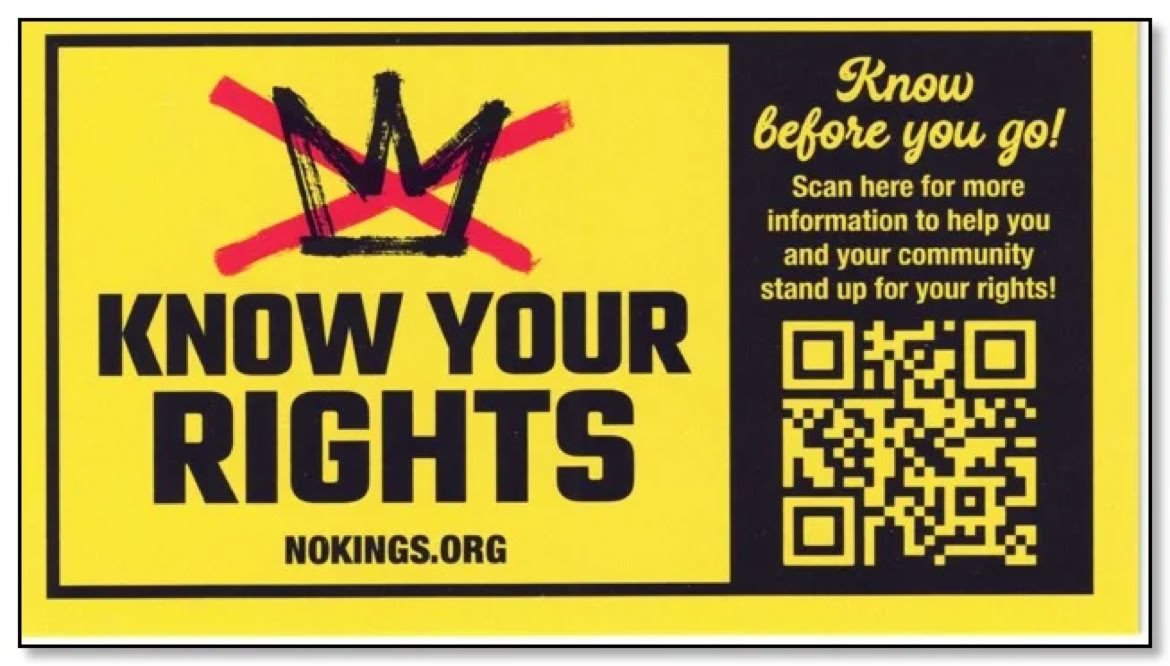 Know Your Rights (Front side of card)