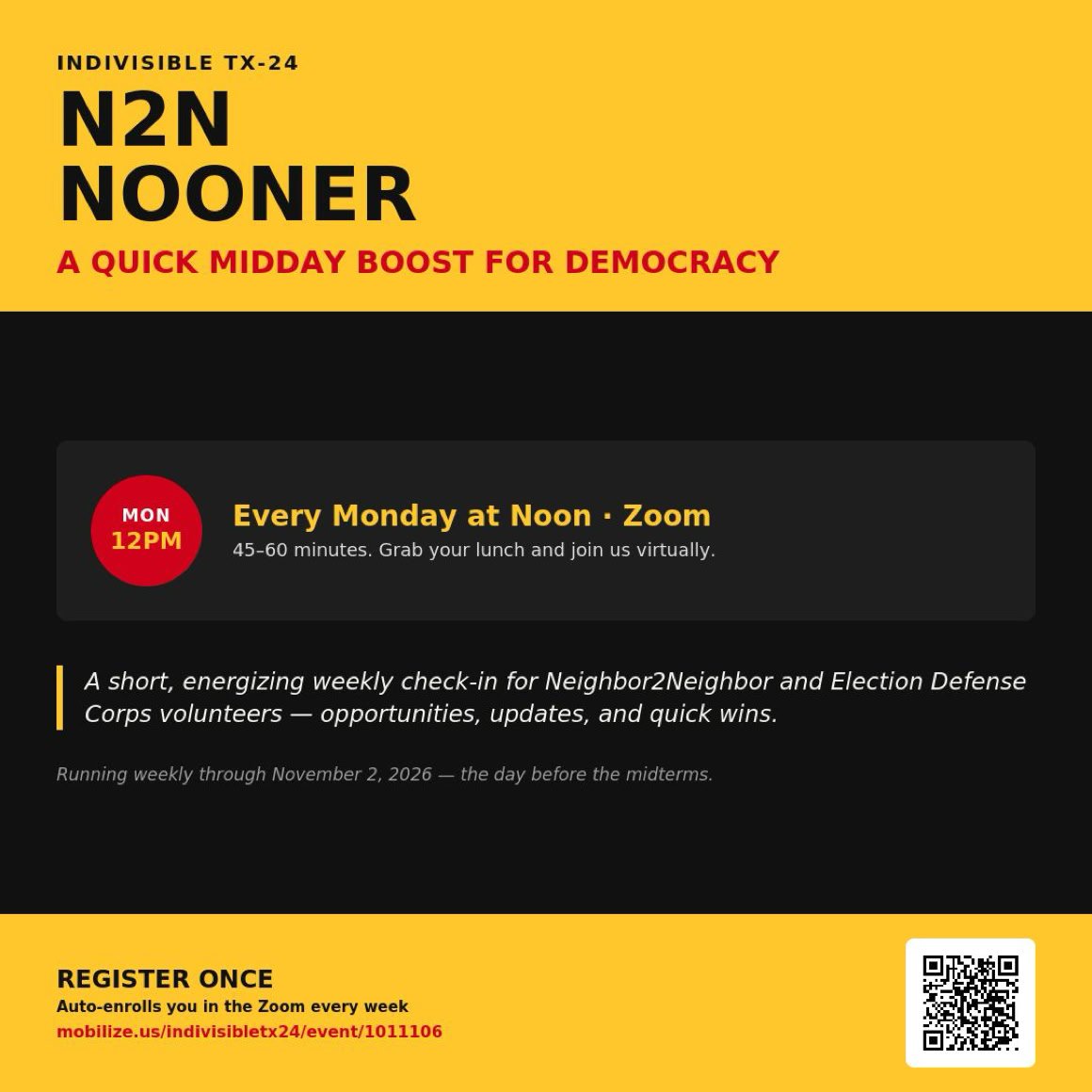 A quick midday boost for democracy.